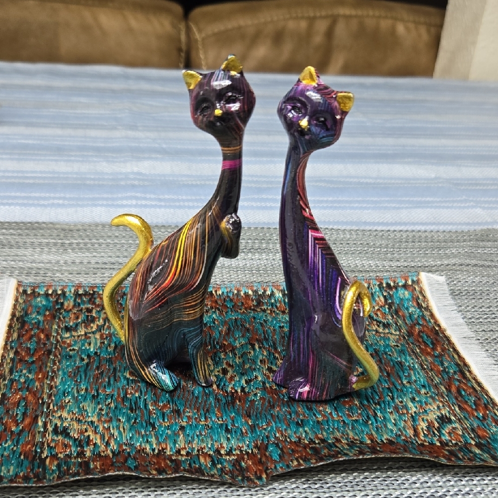 Colorful Cat Figurines